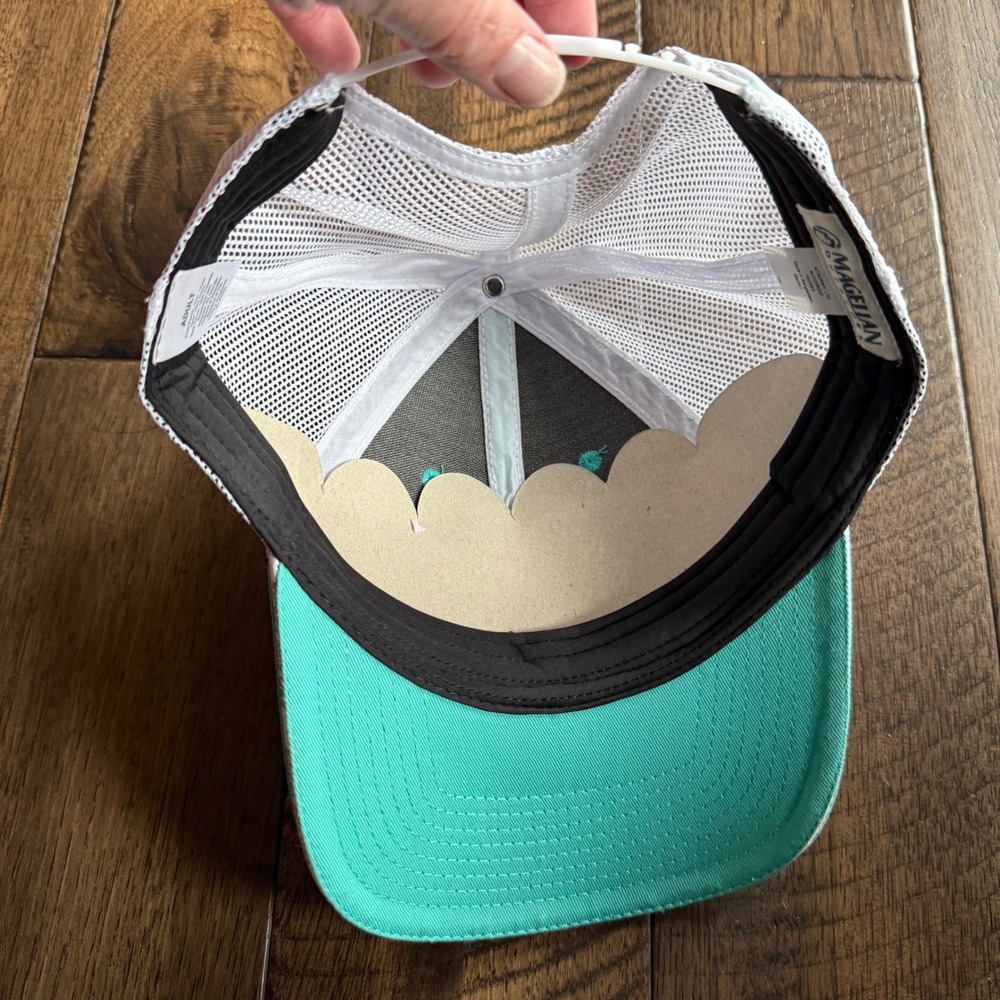 Magellan Outdoors NWT Pro Trucker Hat Turquoise White Mesh Snapback Baseball Cap - Picture 3 of 4